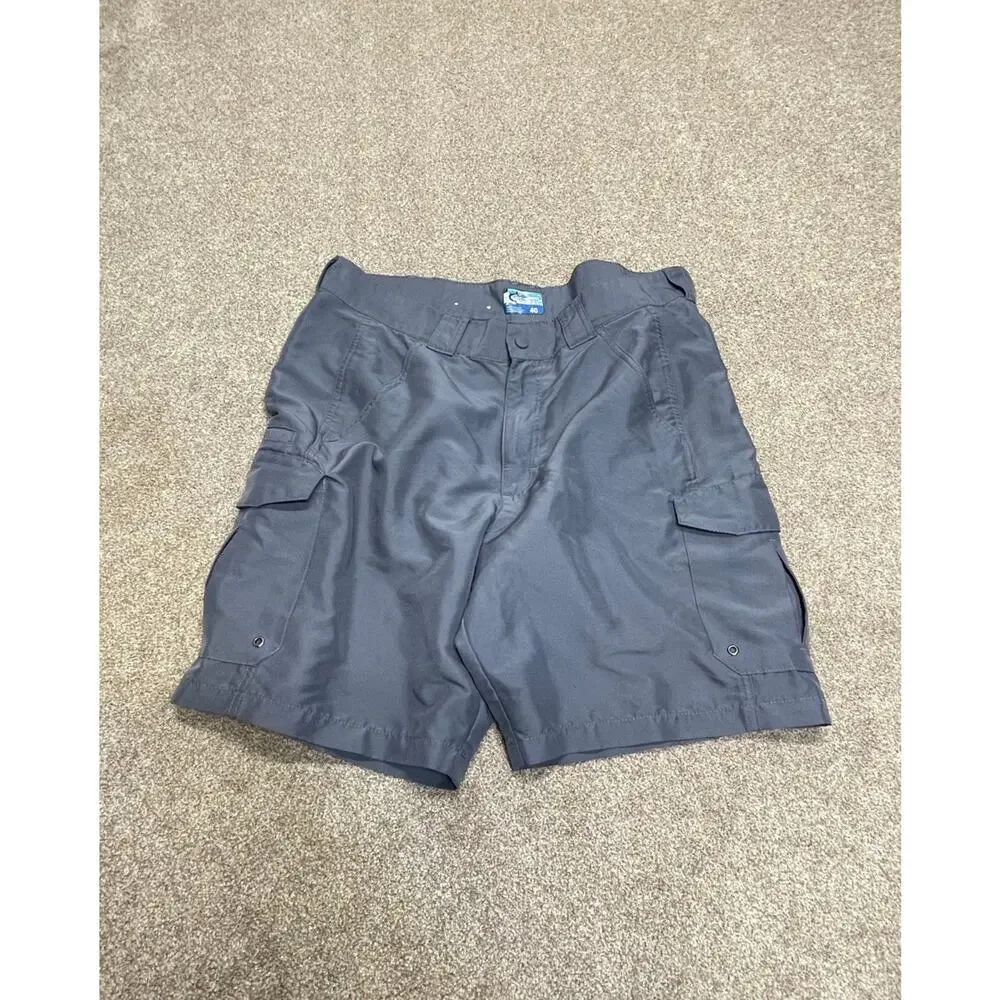 Coastal World Wide Sportsman Cargo Shorts Size 40 Slate Blue Polyester Outdoor